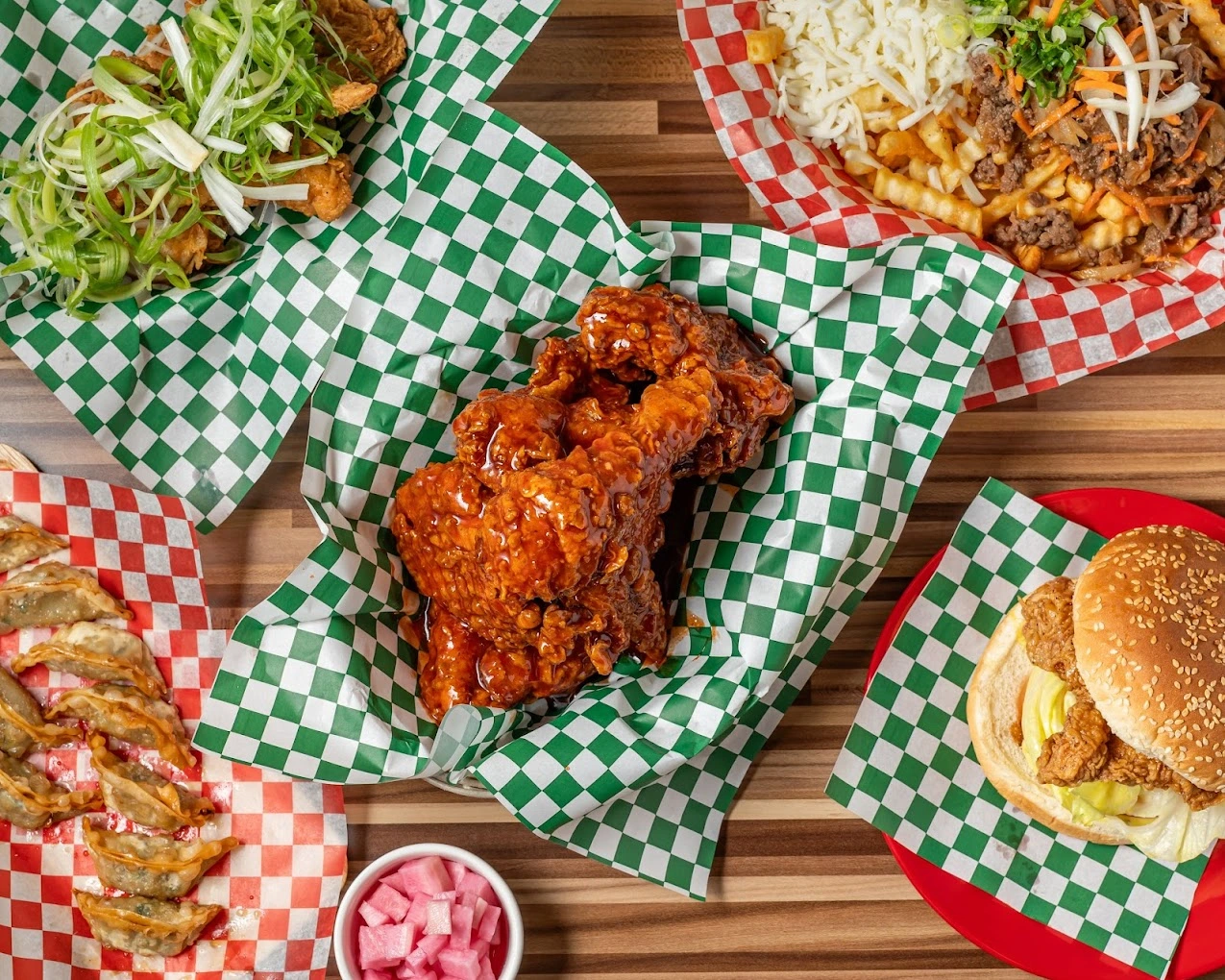 Authentic Korean fried chicken and Korean BBQ restaurant interior at Yum Yum BBQ Chicken NE Calgary