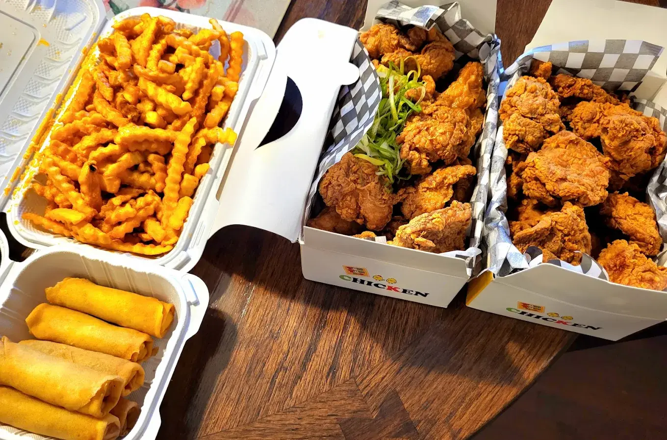 Family Combo - 16 pieces Korean fried chicken with fries at Yum Yum BBQ Chicken NE Calgary