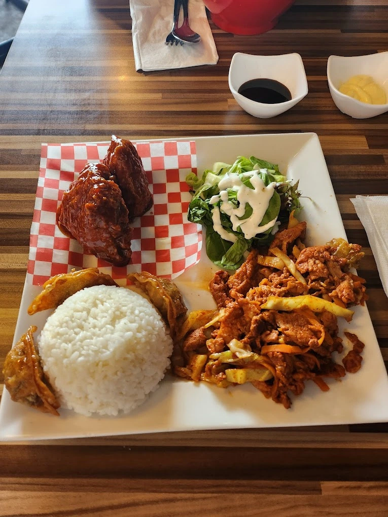 Chicken Mayo Cupbap - Korean rice bowl with crispy chicken at Yum Yum BBQ Chicken NE Calgary