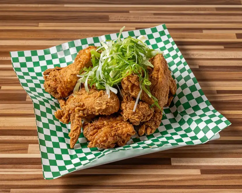 Shallot Chicken Bone-In - Korean fried chicken with sweet teriyaki sauce at Yum Yum BBQ Chicken NE Calgary