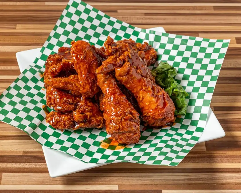 Yum Yum Chicken Bone-In - Korean fried chicken with sweet chilli sauce at Yum Yum BBQ Chicken NE Calgary